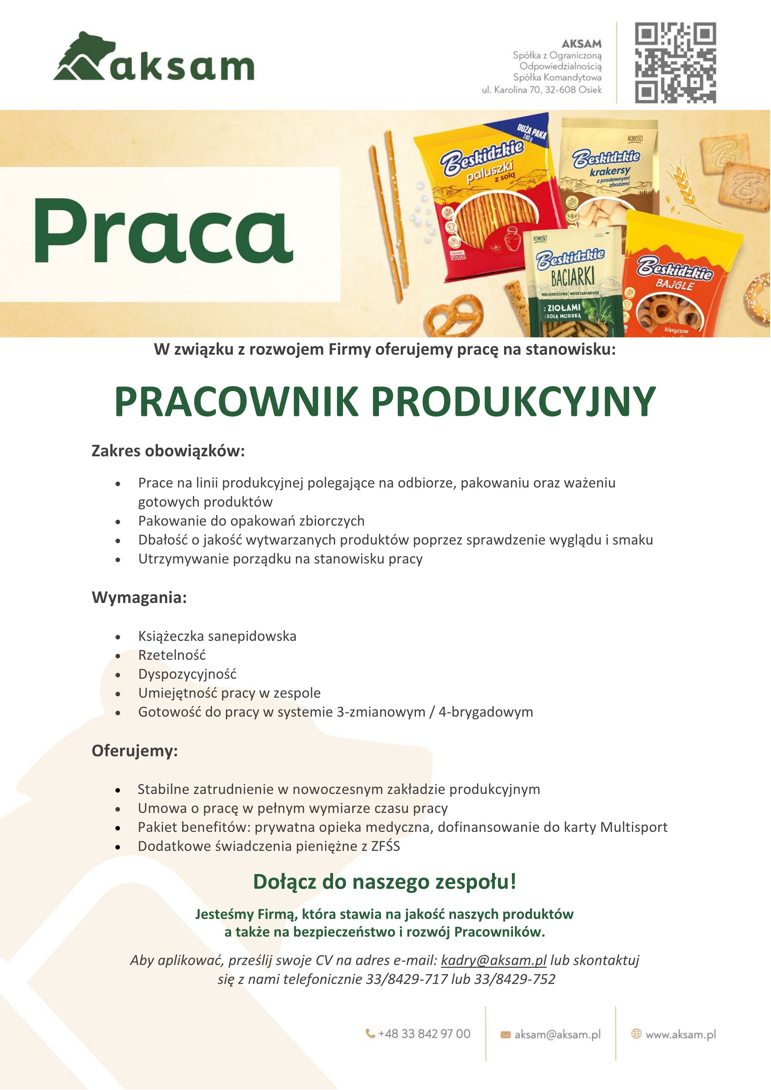 Pracownik produkcji Aksam