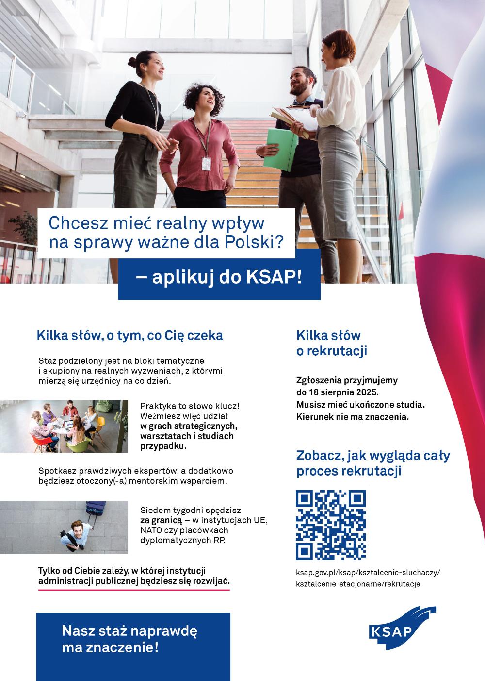 ulotka programu kształcenia stacjonarnego Staż, który ma znaczenie